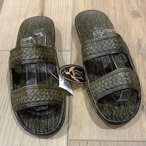 Pali Hawaii Brown Rubber Sandals Jandals Slides Shower Shoes NEW 11 Unisex